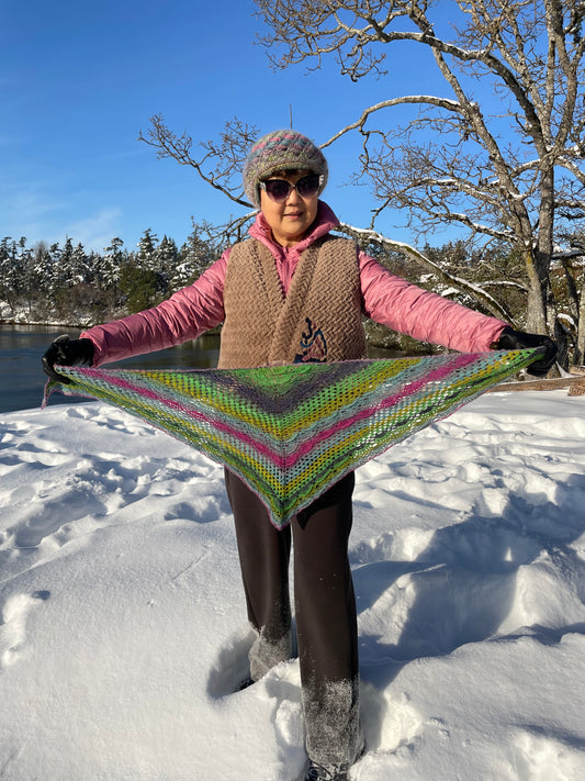 100% Handmade One-of-a-Kind Beautiful Wool Scarf Peacock Party