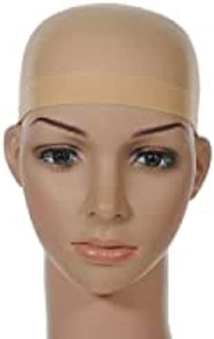 2 Pk Quality WIG CAP Nylon One Size BEIGE/NUDE Brown Black Wig Accessories