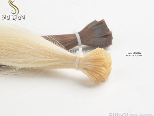 100% Human Hair Extensions Remy Hair K-tip Keratin Fusion Hair Extensions Flat Tip Human Hair 50G Black Brown Dark Color