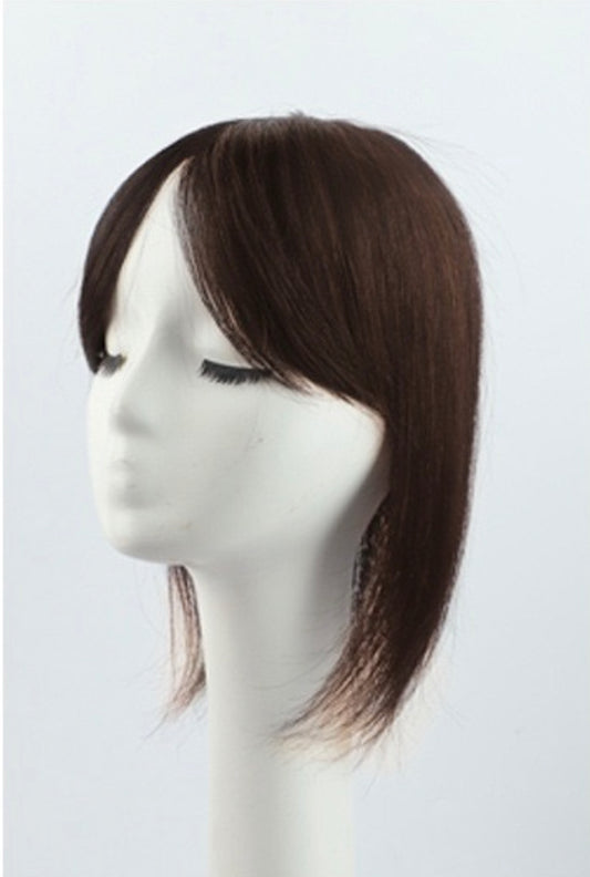 100% Human Remy Hair Dark Brown Hair Topper Realistic Top