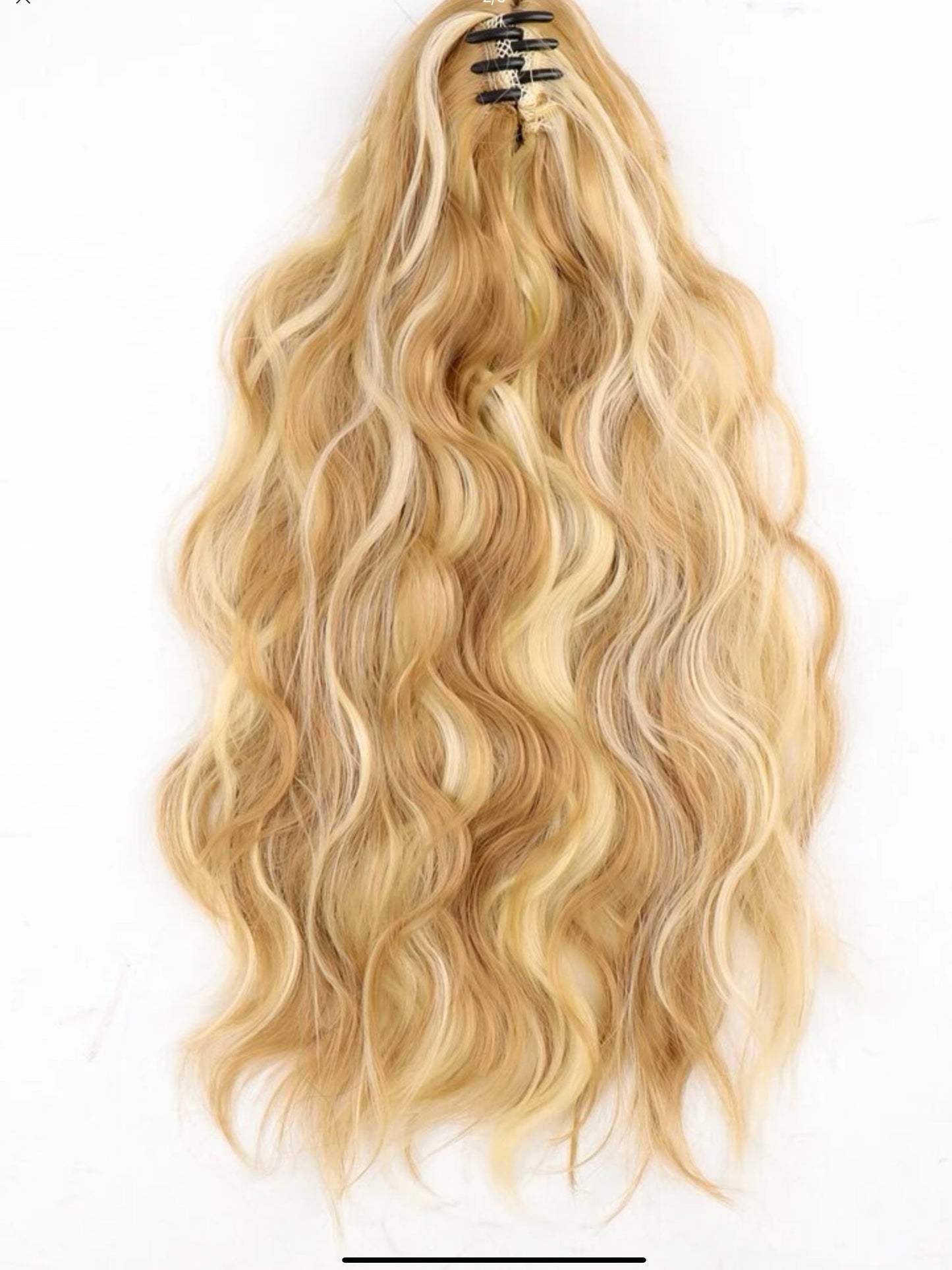 Long Curly Synthetic Pony Tail Hair Extension Blonde Brown Brunette Natural Realistic Wig