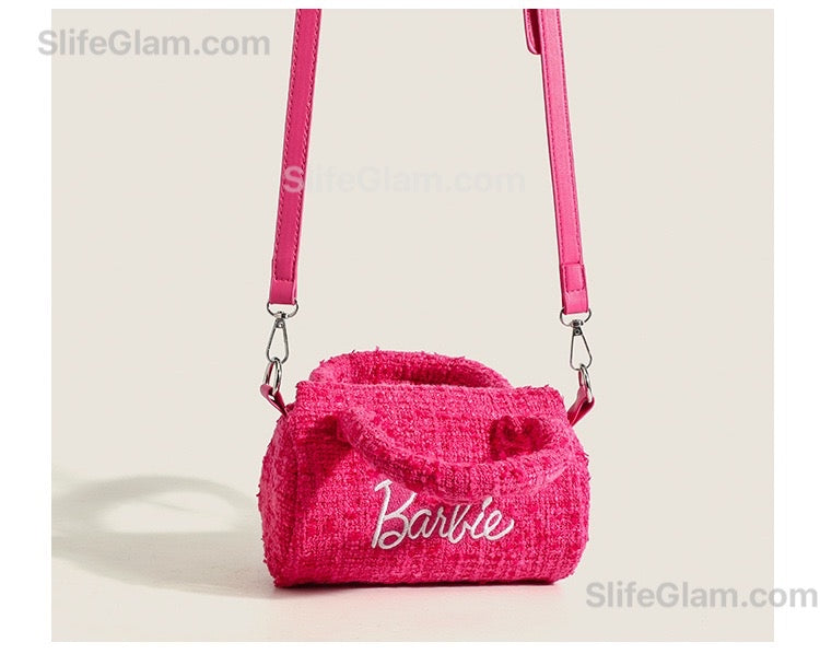 Barbie Tweed Purse Pink Purse with Strap Barbie Costume