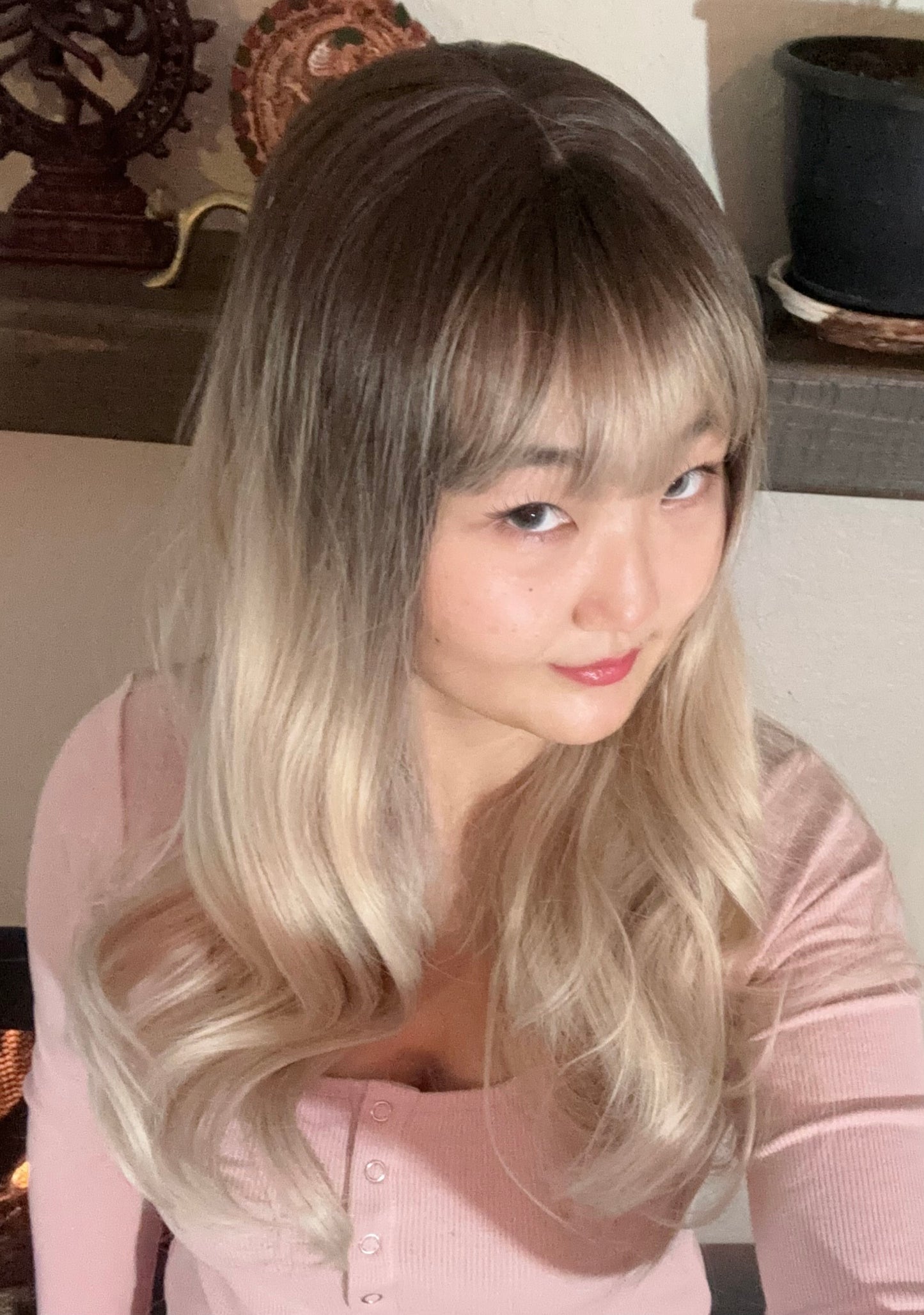 Beautiful Long Blonde Wig Ombré Long Wavy Wig 24 inches Natural Realistic Ash Blonde Platinum Blonde Honey Blonde Curly Blonde Wig