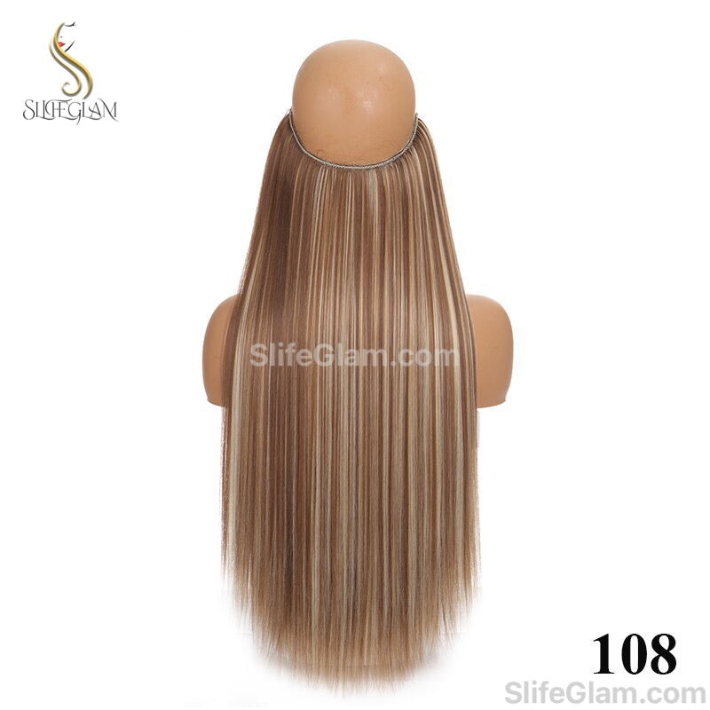 Halo Hair Extensions Invisible Fish Line Hair Extension Platinum Blonde Honey Blonde Brown Dark Blonde Multicolor Hair Extensions Invisible-wire extension