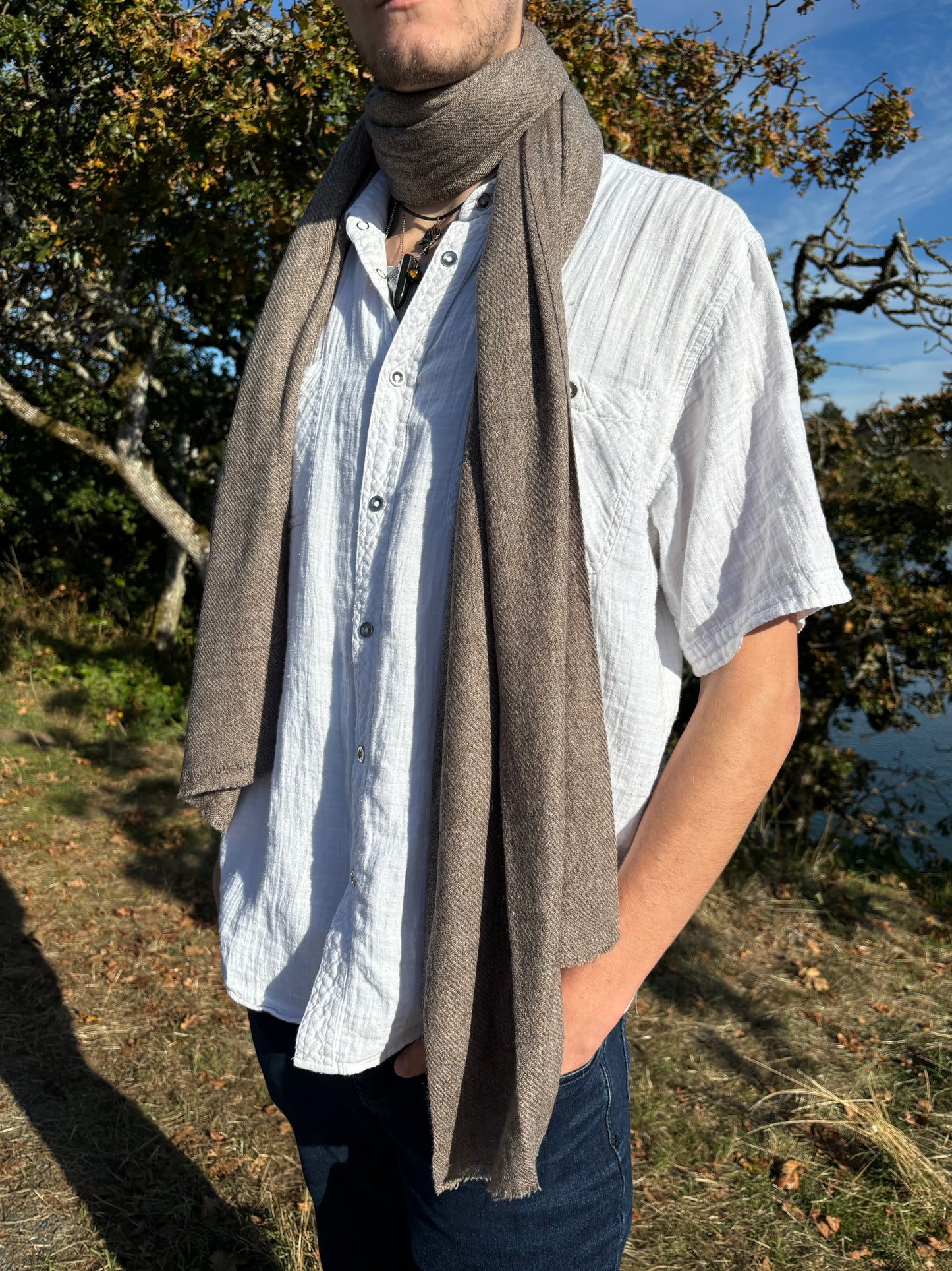 Handmade 100% Cashmere Scarf Black-Friday Special Price! Handmade in Nepal Light Soft and Warm Fair-trade from Nepali Artist Clearance