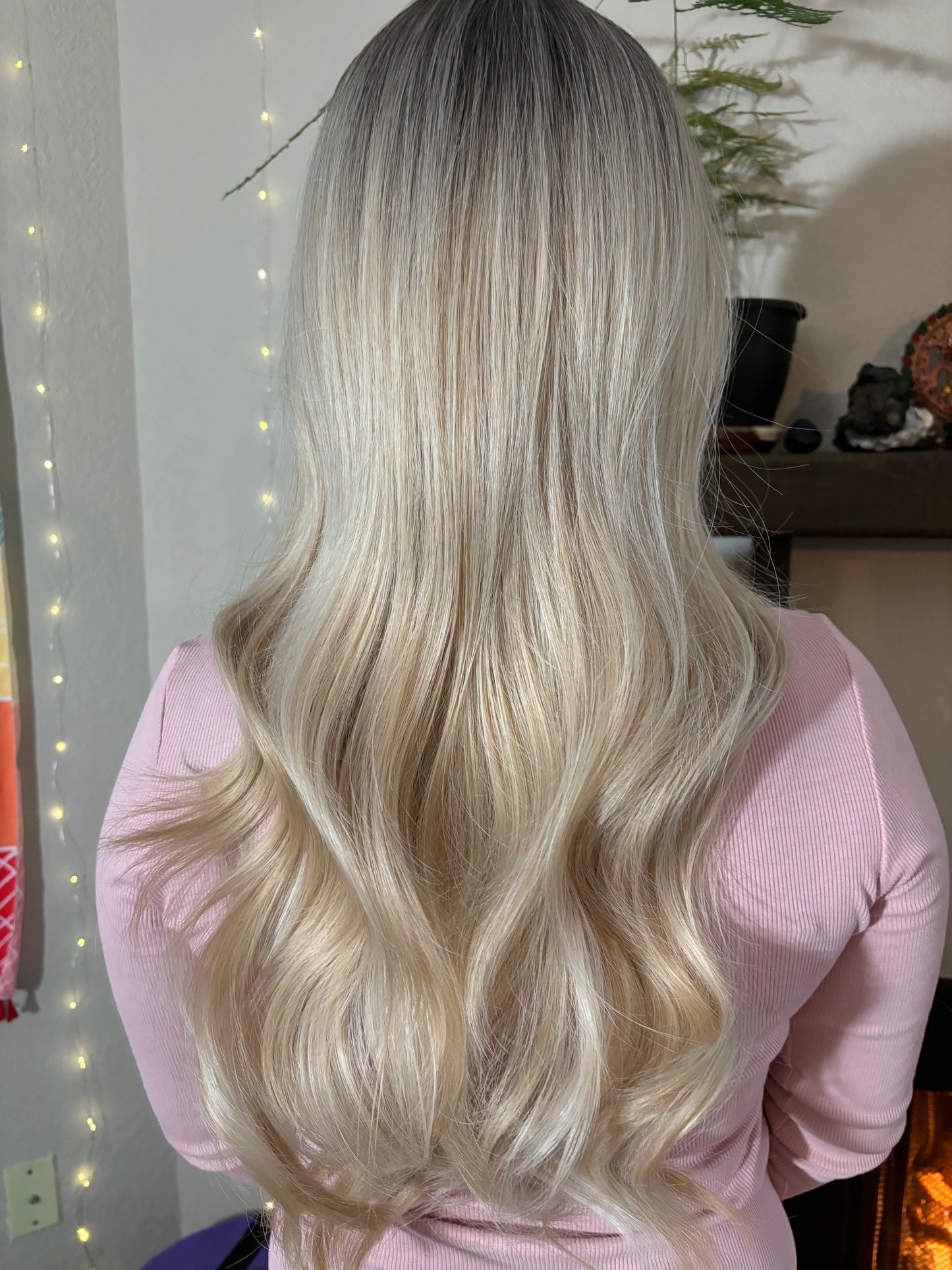 Long Blonde Wavy Wig Ombré Long Wavy Wig 24 inches Natural Realistic Ash Blonde Platinum Blonde Honey Blonde Curly Blonde Wig