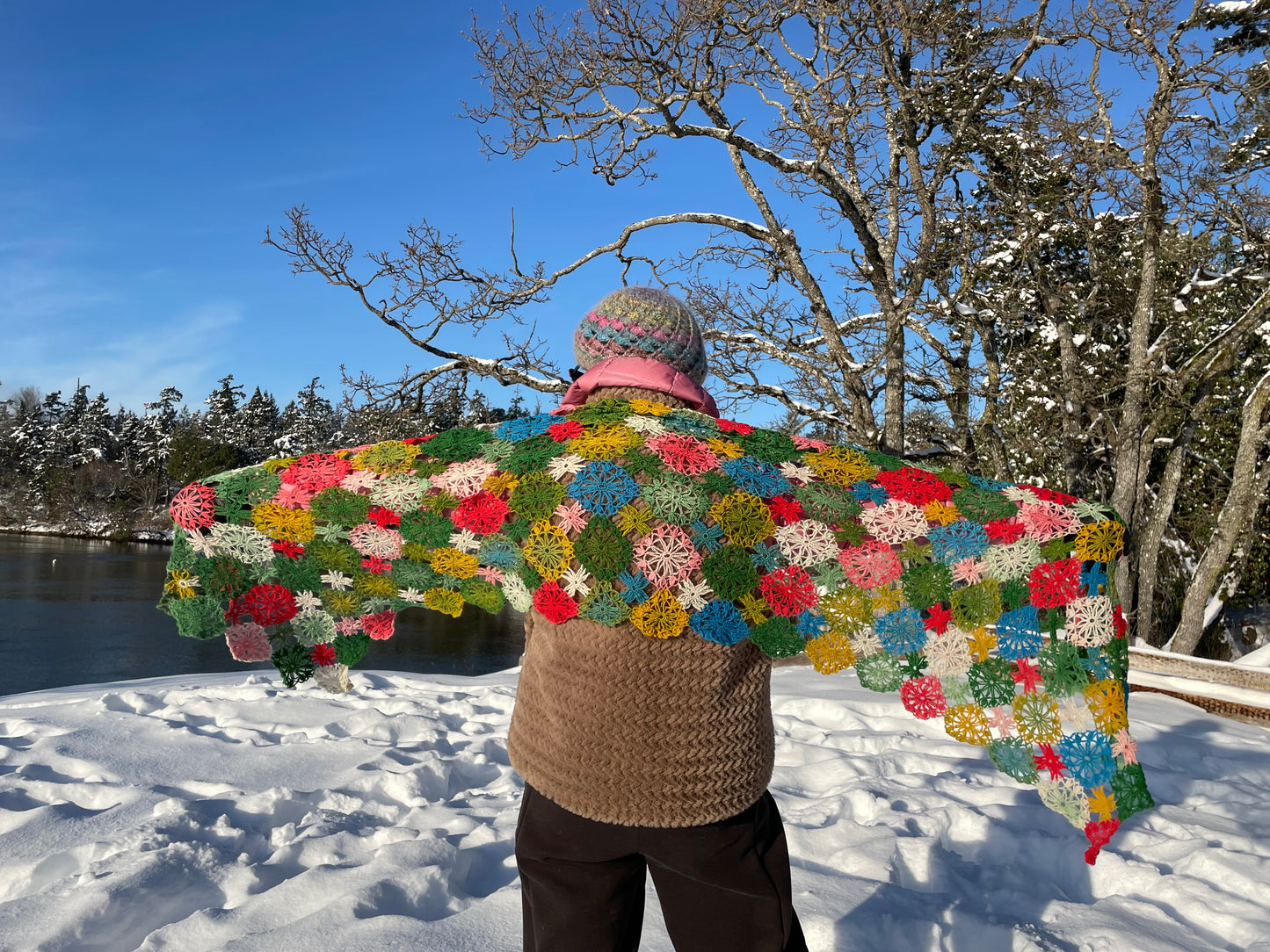 100% Handmade Crocheted Cashmere & Wool Shawl Scarf Holiday Gifts Christmas Gifts Beautiful Amazing Designs Mandala Shawl by Artists Hand-Crocheted with Love