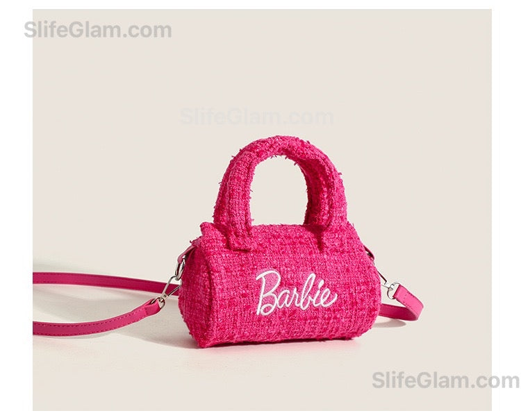 Barbie Tweed Purse Pink Purse with Strap Barbie Costume