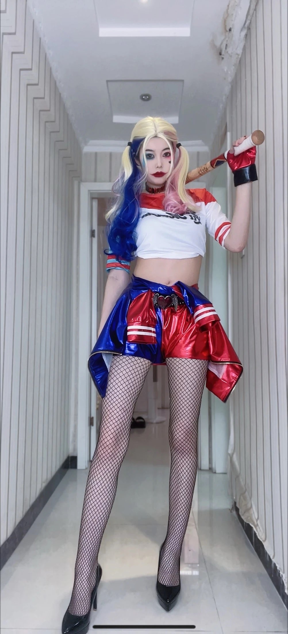 Harley Quinn Cosplay Embroidery Jacket, Property of Joker Jacket, Batman Joker Suicide Squad Harley Quinn Cosplay Costume Wig Full Jacket Set Halloween Costume