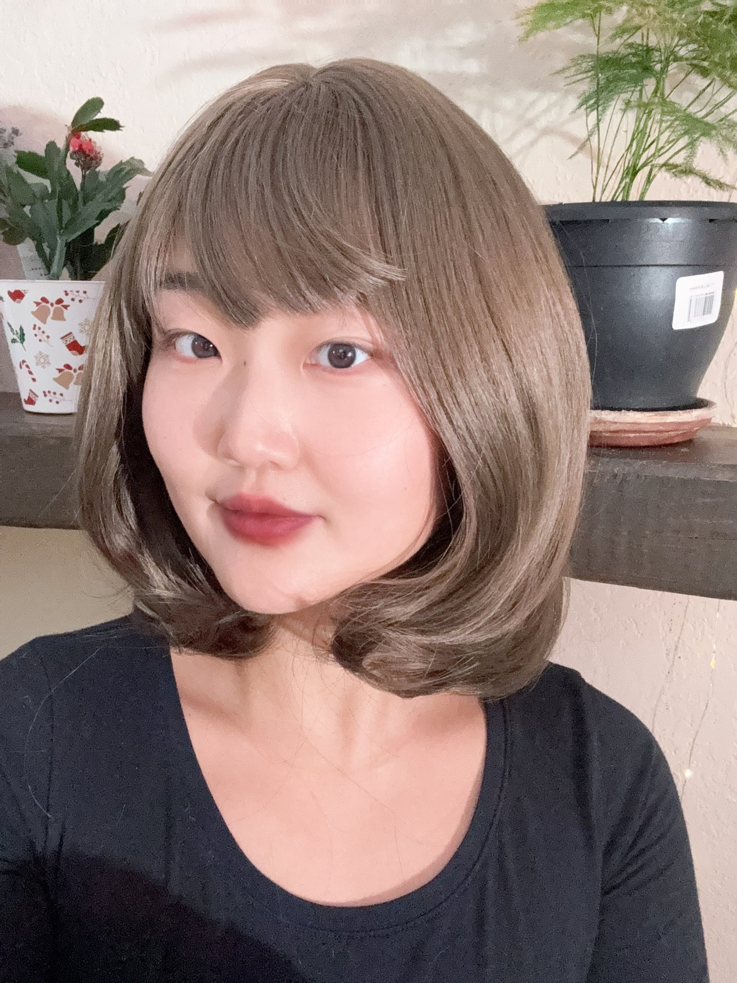 SlifeGlam Wavy Brown Bob Wig with Bang REALISTIC HAIRLINE Natural