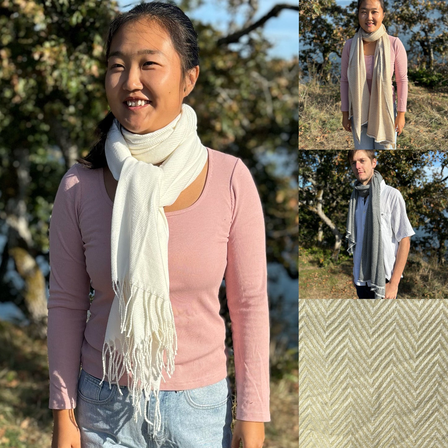 Handmade 100% Cashmere Scarf Black-Friday Special Price! Handmade in Nepal Thick Soft and Warm Fair-trade from Nepali Artist Clearance