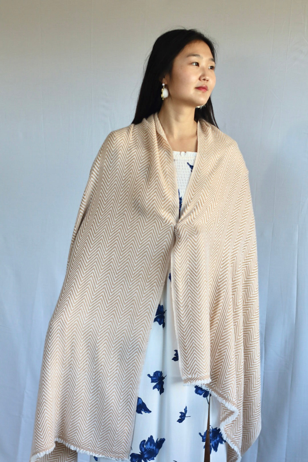 Handmade 100% Cashmere Scarf Black-Friday Special Price! Handmade in Nepal Thick Soft and Warm Fair-trade from Nepali Artist Clearance