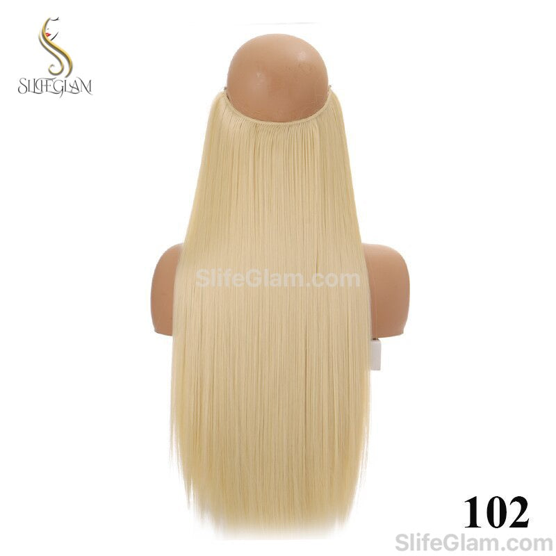 Halo Hair Extensions Invisible Fish Line Hair Extension Platinum Blonde Honey Blonde Brown Dark Blonde Multicolor Hair Extensions Invisible-wire extension