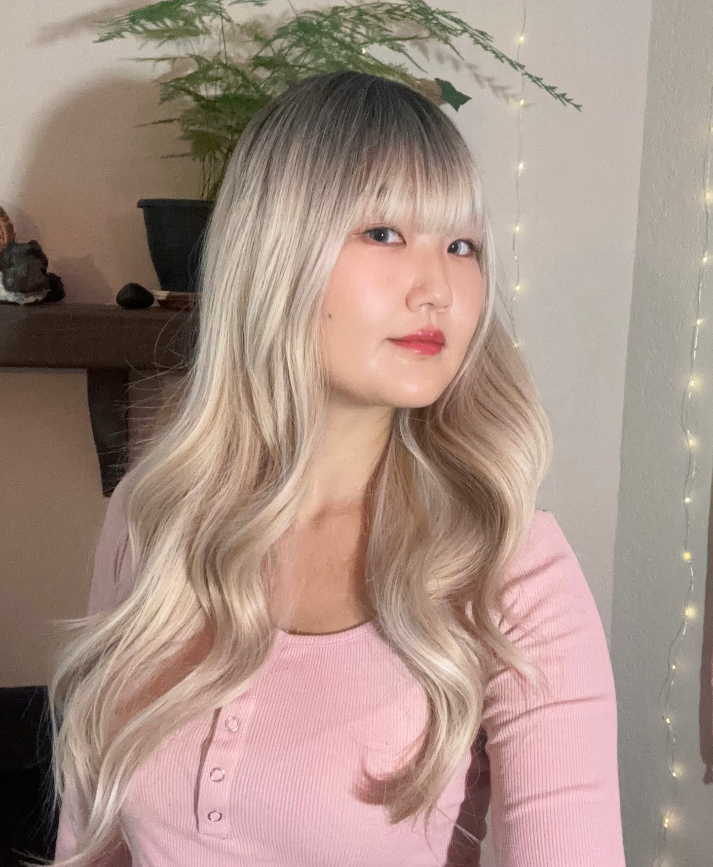 Long Blonde Wavy Wig Ombré Long Wavy Wig 24 inches Natural Realistic Ash Blonde Platinum Blonde Honey Blonde Curly Blonde Wig