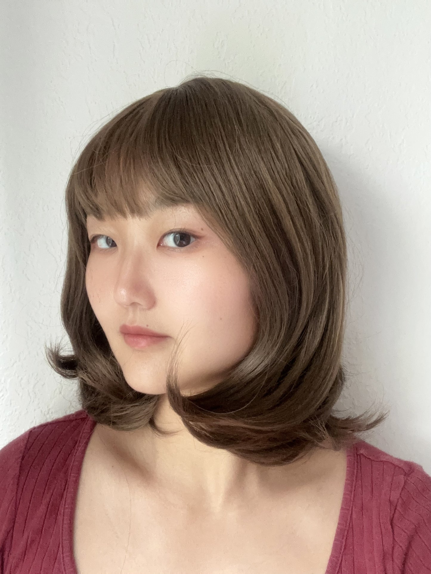 Beautiful Shoulder Length Short Brown Wig Dark Brown Light Brown Wig Natural Realistic