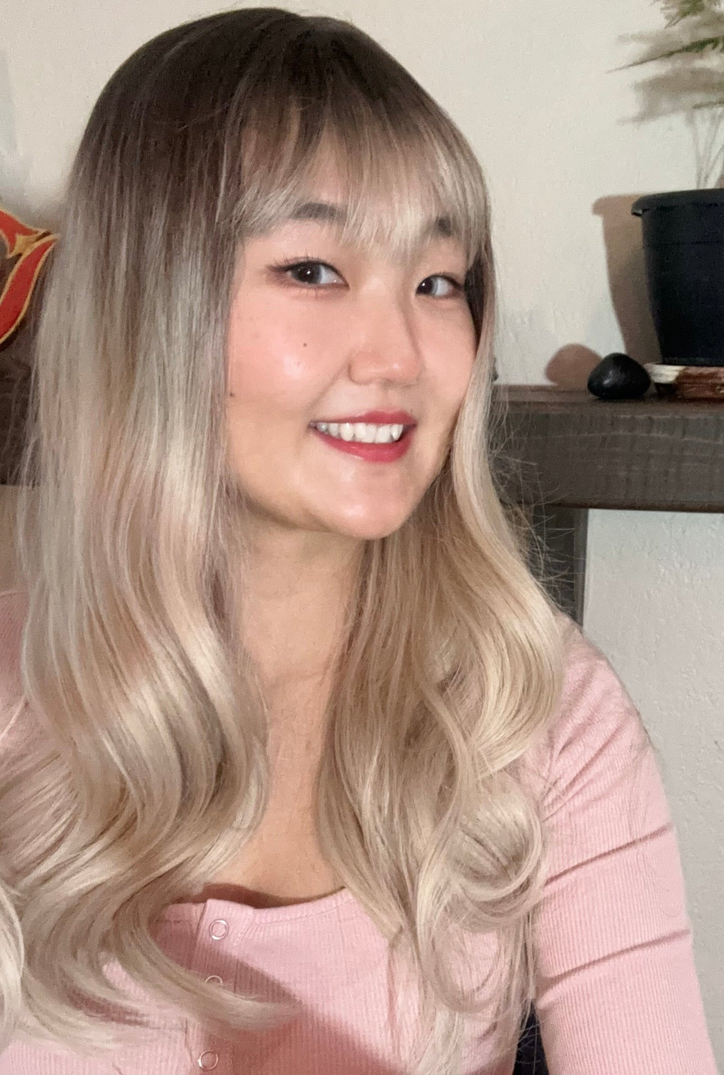 Beautiful Long Blonde Wig Ombré Long Wavy Wig 24 inches Natural Realistic Ash Blonde Platinum Blonde Honey Blonde Curly Blonde Wig