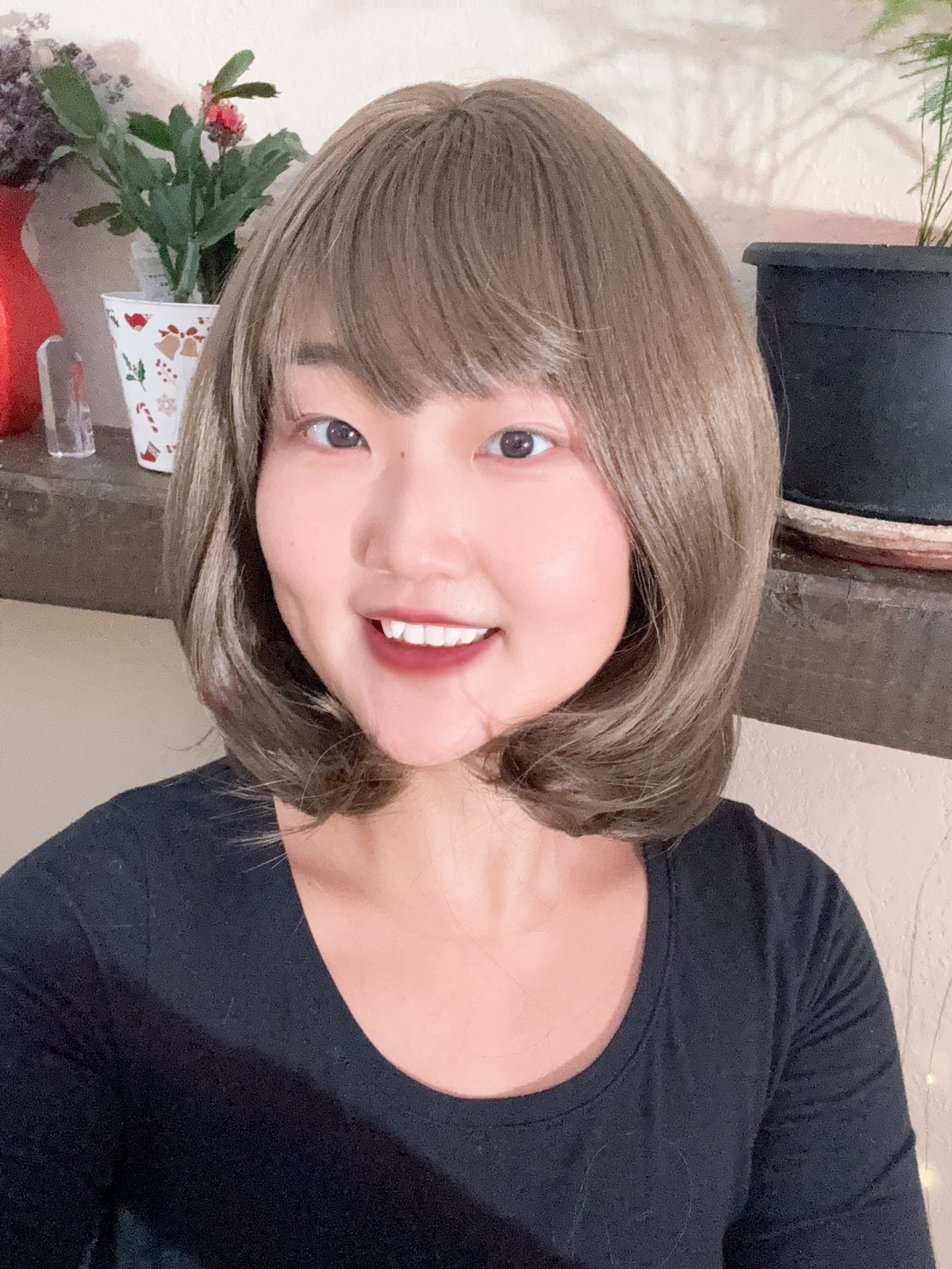 SlifeGlam Wavy Brown Bob Wig with Bang REALISTIC HAIRLINE Natural