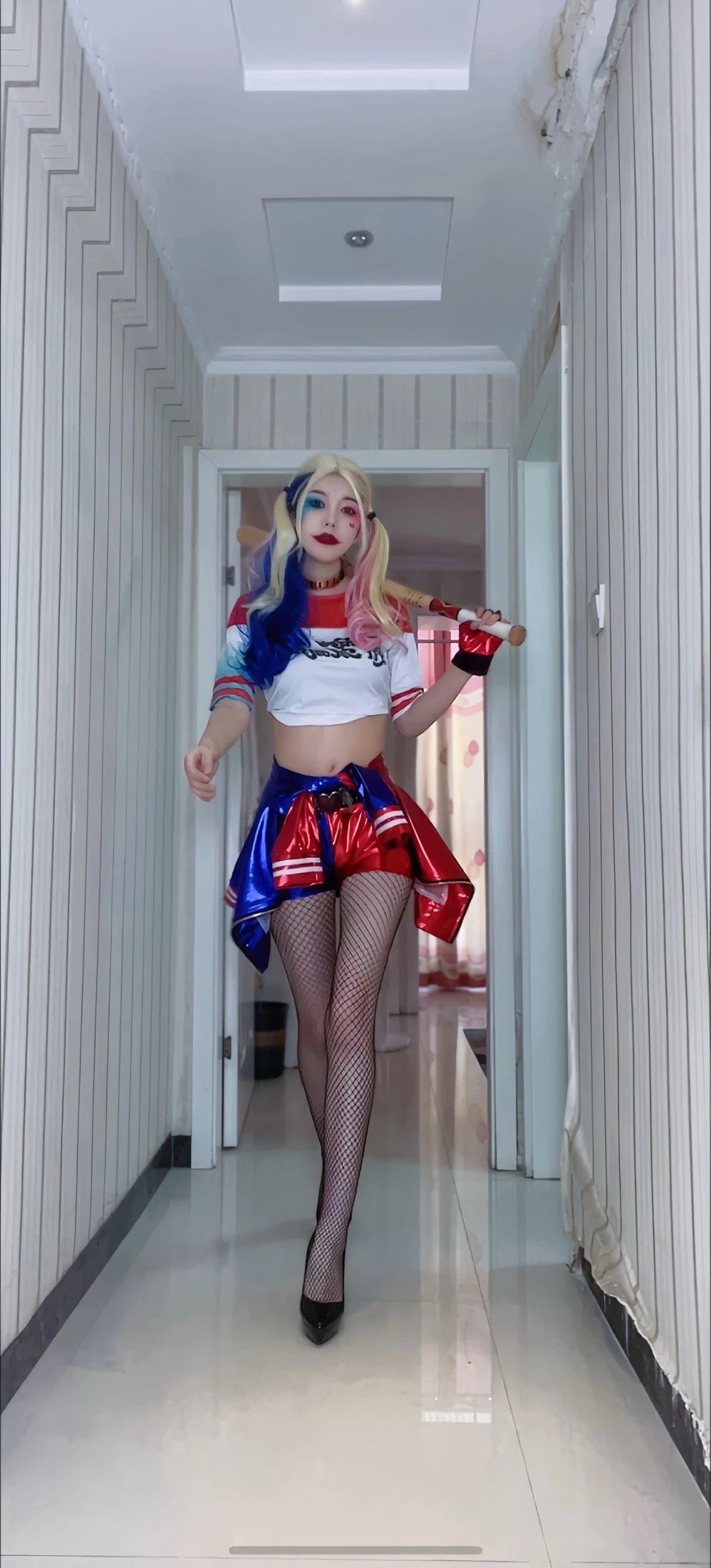 Harley Quinn Cosplay Embroidery Jacket, Property of Joker Jacket, Batman Joker Suicide Squad Harley Quinn Cosplay Costume Wig Full Jacket Set Halloween Costume