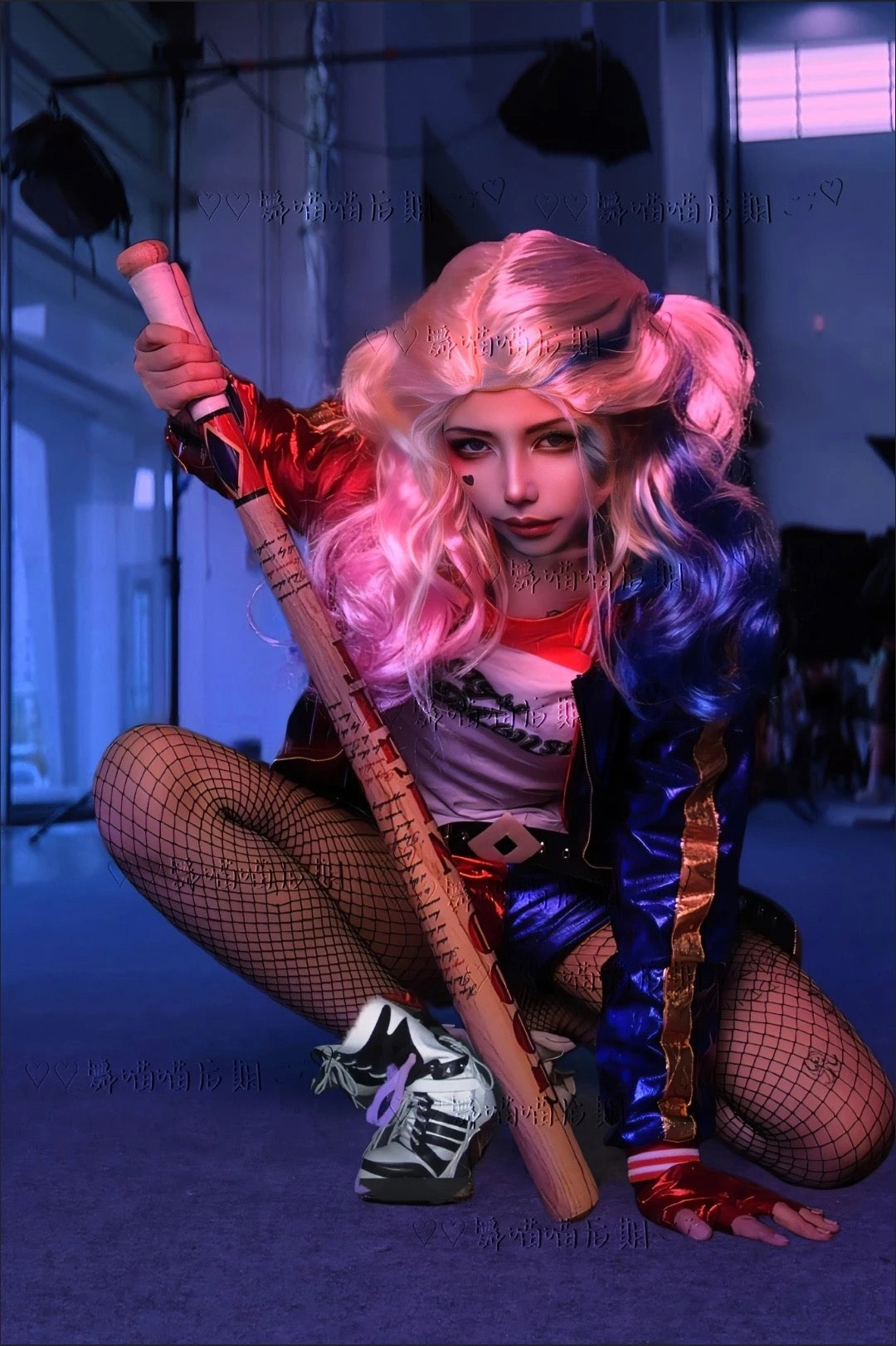 Harley Quinn Cosplay Embroidery Jacket, Property of Joker Jacket, Batman Joker Suicide Squad Harley Quinn Cosplay Costume Wig Full Jacket Set Halloween Costume