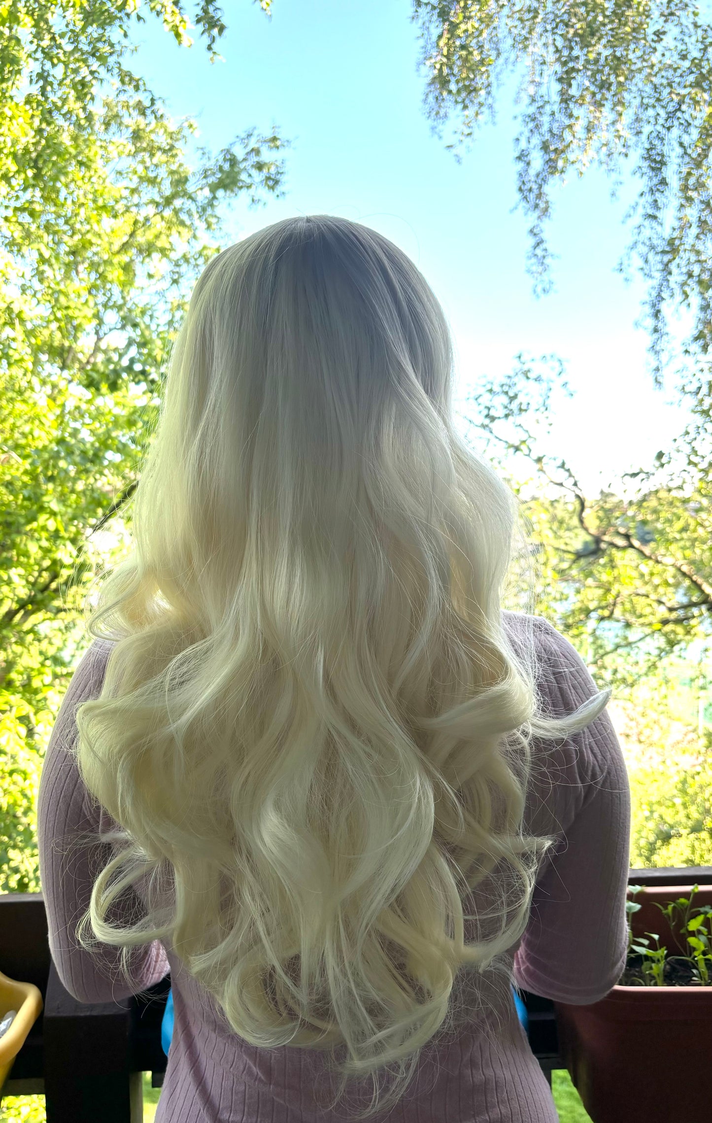 Beautiful Platinum Blonde Wig Bleached Blonde Wig Wavy Curly Blonde Wig Natural Realistic