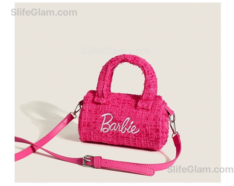 Barbie Tweed Purse Pink Purse with Strap Barbie Costume