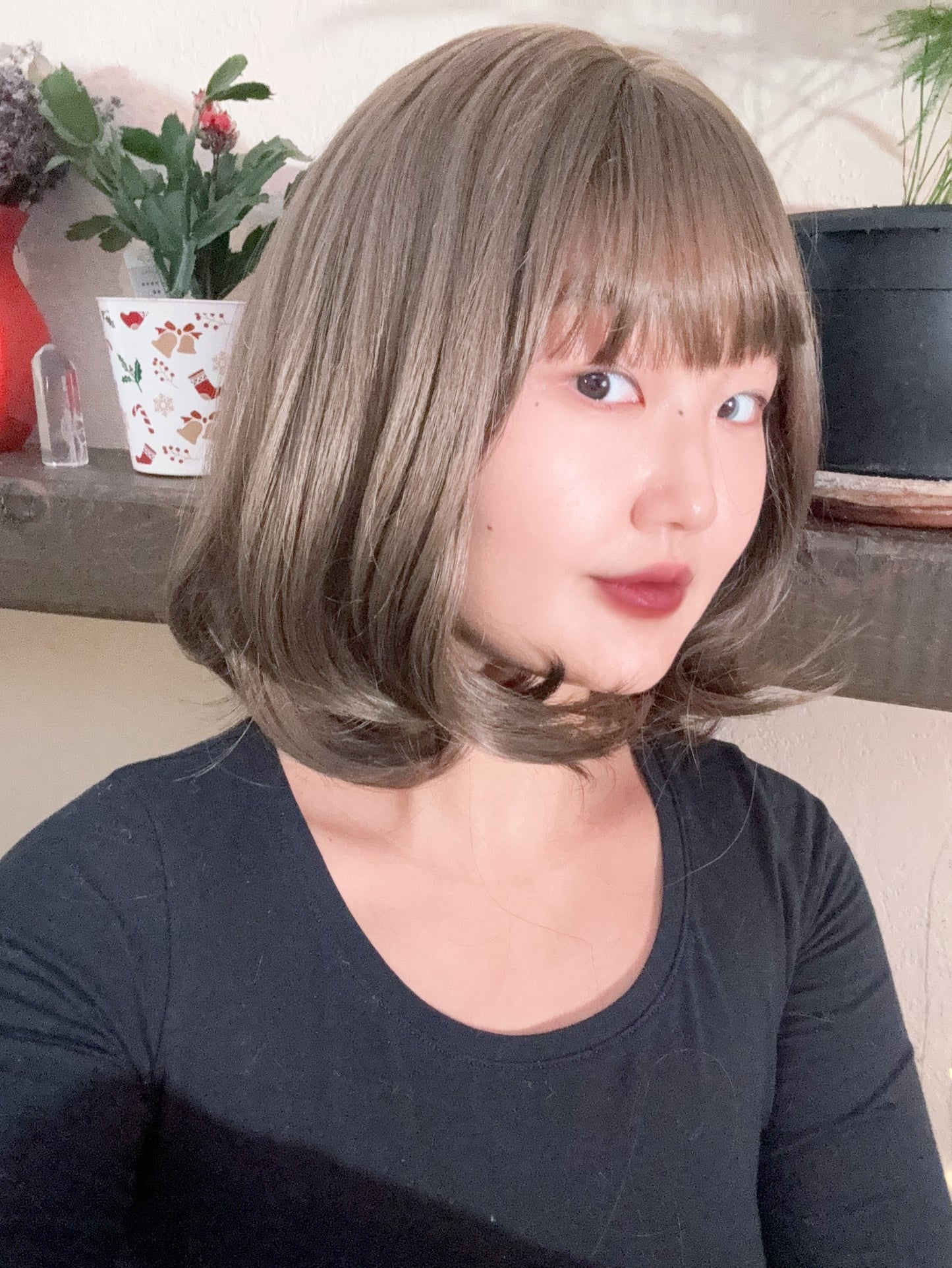 SlifeGlam Wavy Brown Bob Wig with Bang REALISTIC HAIRLINE Natural