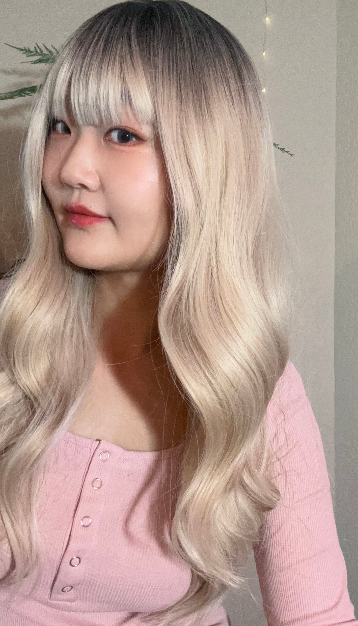 Long Blonde Wavy Wig Ombré Long Wavy Wig 24 inches Natural Realistic Ash Blonde Platinum Blonde Honey Blonde Curly Blonde Wig