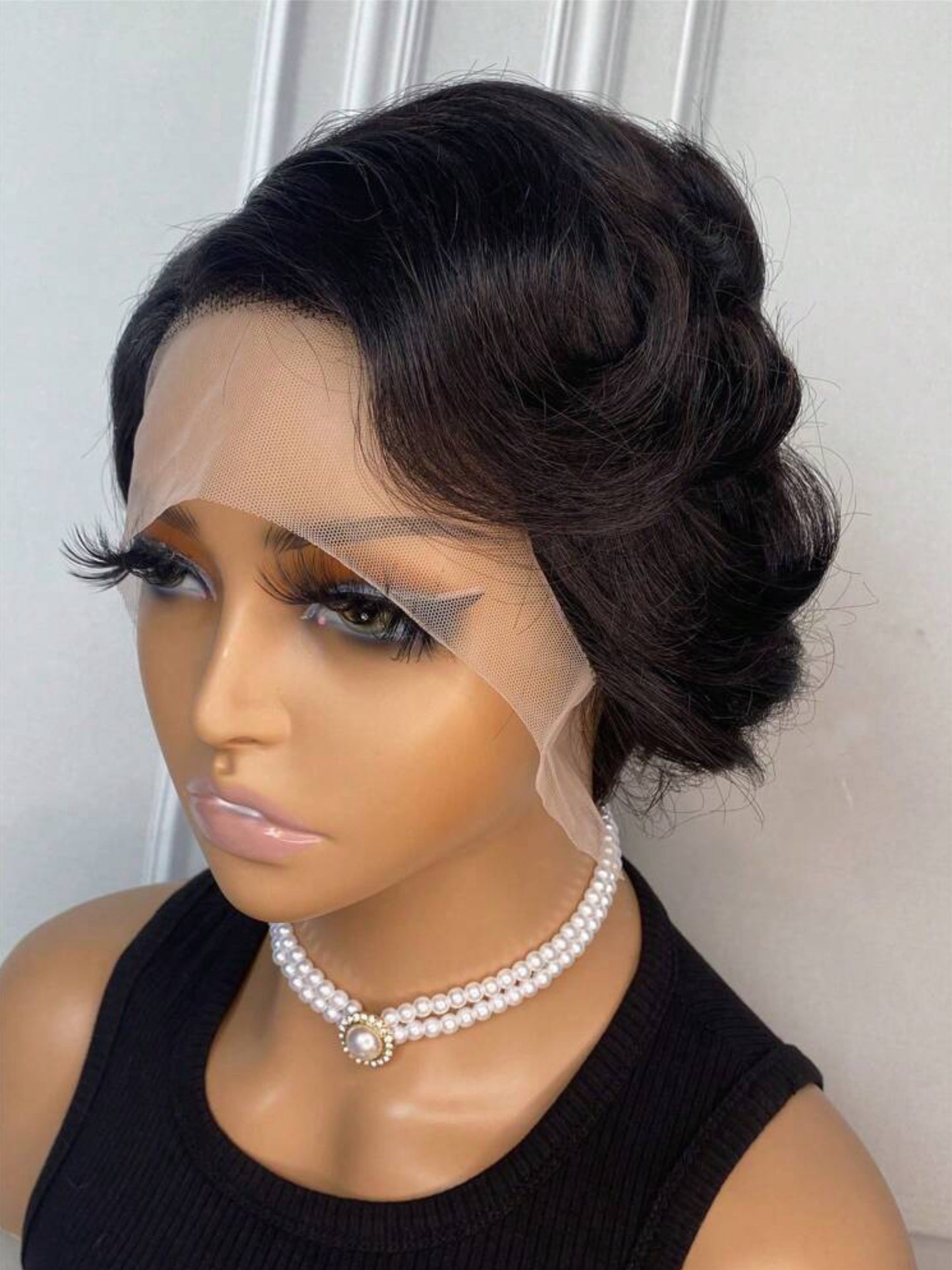 Clearance! SlifeGlam Transparent Lace Body Wave 13 X 4 X 1 Lace Front Wig 150 Density Pixie Cut Natural Black Short Short Human Hair Wig Virgin Hair Wig Clearance