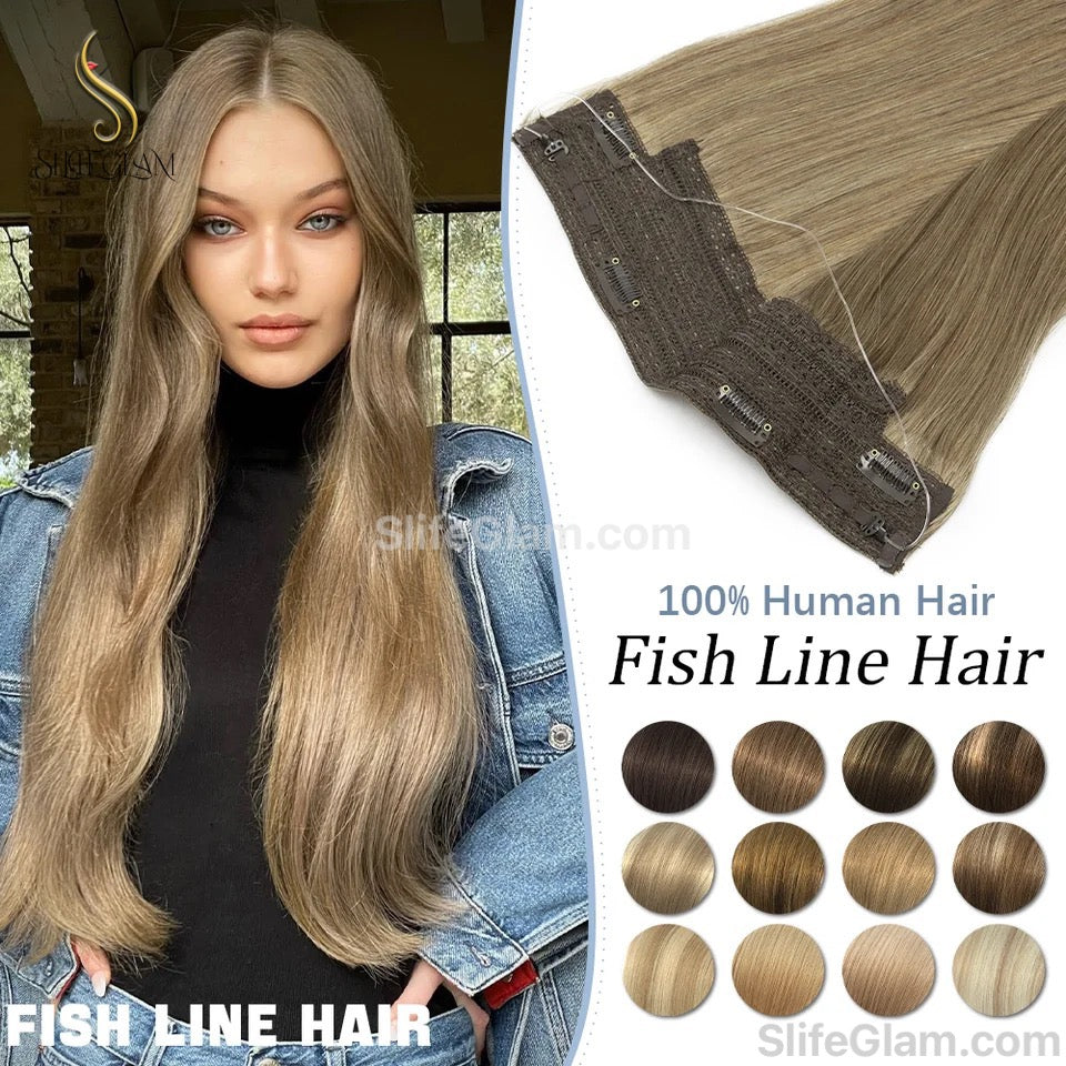 100% Remy Human Hair Blonde Halo Hair Extensions 100G Platinum Blonde, Black, Honey Blonde,Brown, Dark Blonde Multicolor Hair Extensions Invisible-wire extension