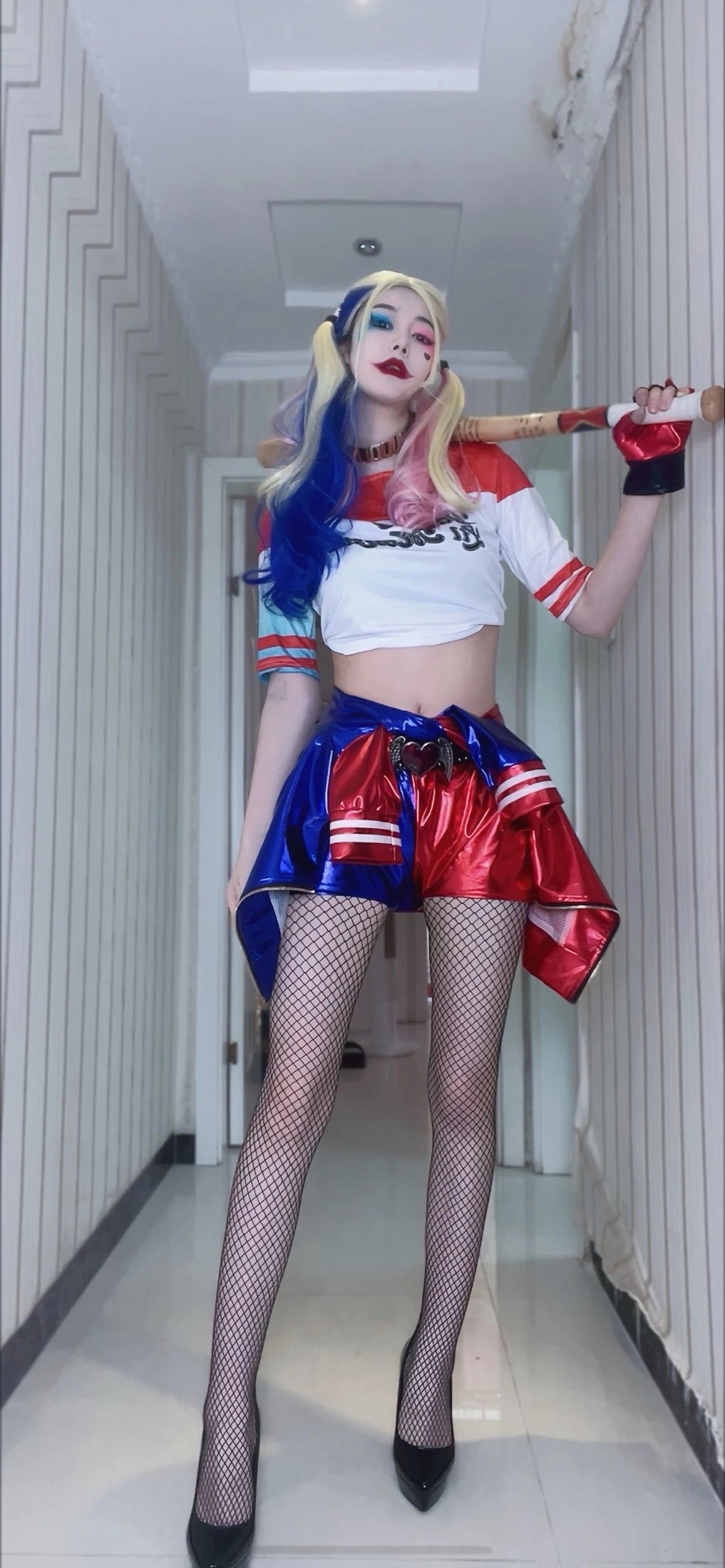 Harley Quinn Cosplay Embroidery Jacket, Property of Joker Jacket, Batman Joker Suicide Squad Harley Quinn Cosplay Costume Wig Full Jacket Set Halloween Costume