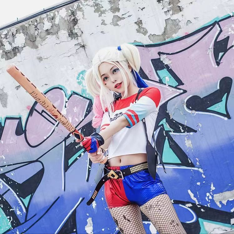 Harley Quinn Cosplay Embroidery Jacket, Property of Joker Jacket, Batman Joker Suicide Squad Harley Quinn Cosplay Costume Wig Full Jacket Set Halloween Costume