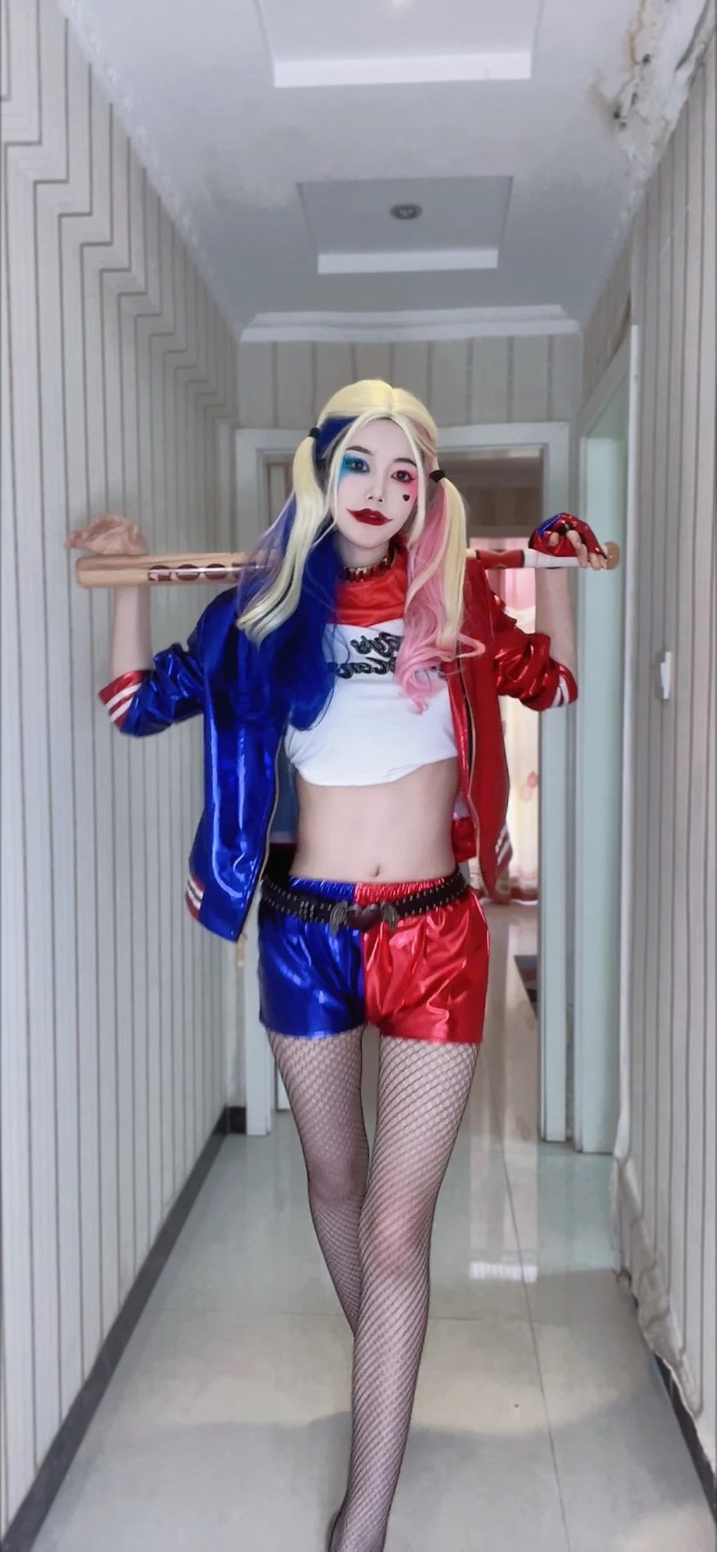 Harley Quinn Cosplay Embroidery Jacket, Property of Joker Jacket, Batman Joker Suicide Squad Harley Quinn Cosplay Costume Wig Full Jacket Set Halloween Costume