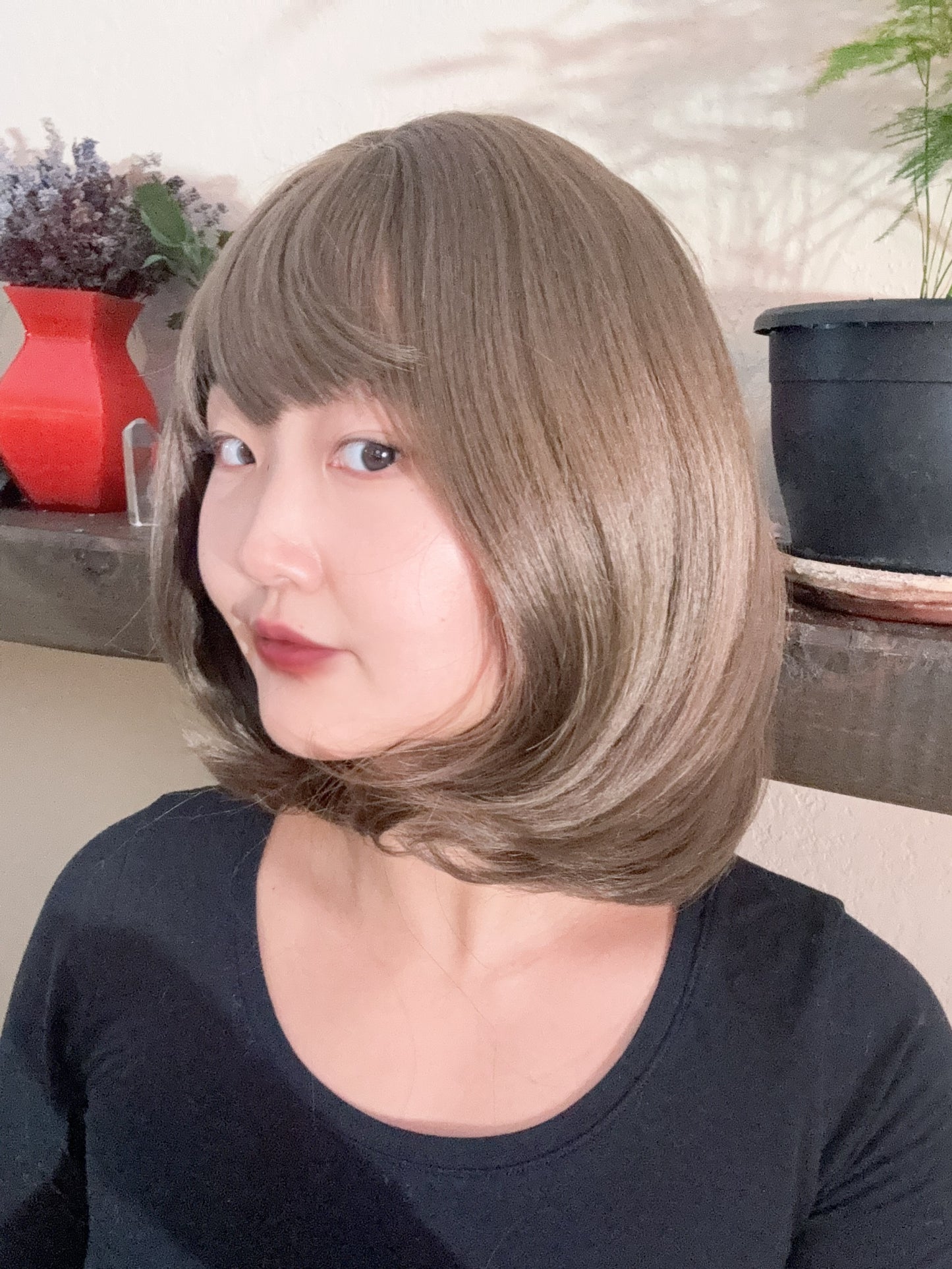 SlifeGlam Wavy Brown Bob Wig with Bang REALISTIC HAIRLINE Natural