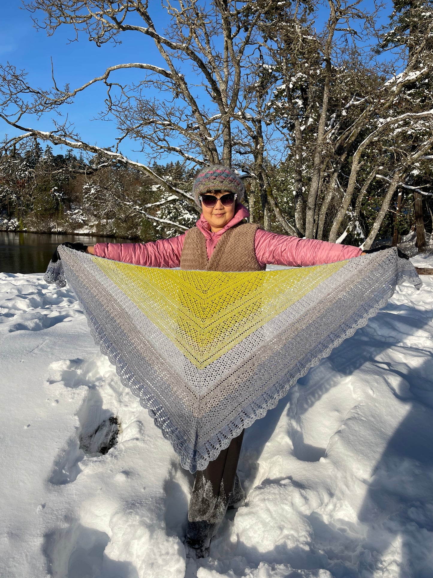 100% Handmade Crocheted Cashmere & Wool Shawl Scarf Holiday Gifts Christmas Gifts Beautiful Amazing Designs Mandala Shawl by Artists Hand-Crocheted with Love