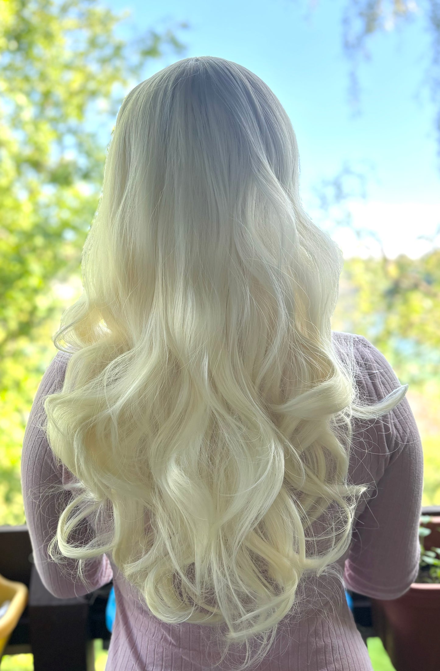 Beautiful Platinum Blonde Wig Bleached Blonde Wig Wavy Curly Blonde Wig Natural Realistic