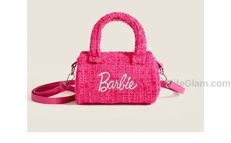 Barbie Tweed Purse Pink Purse with Strap Barbie Costume