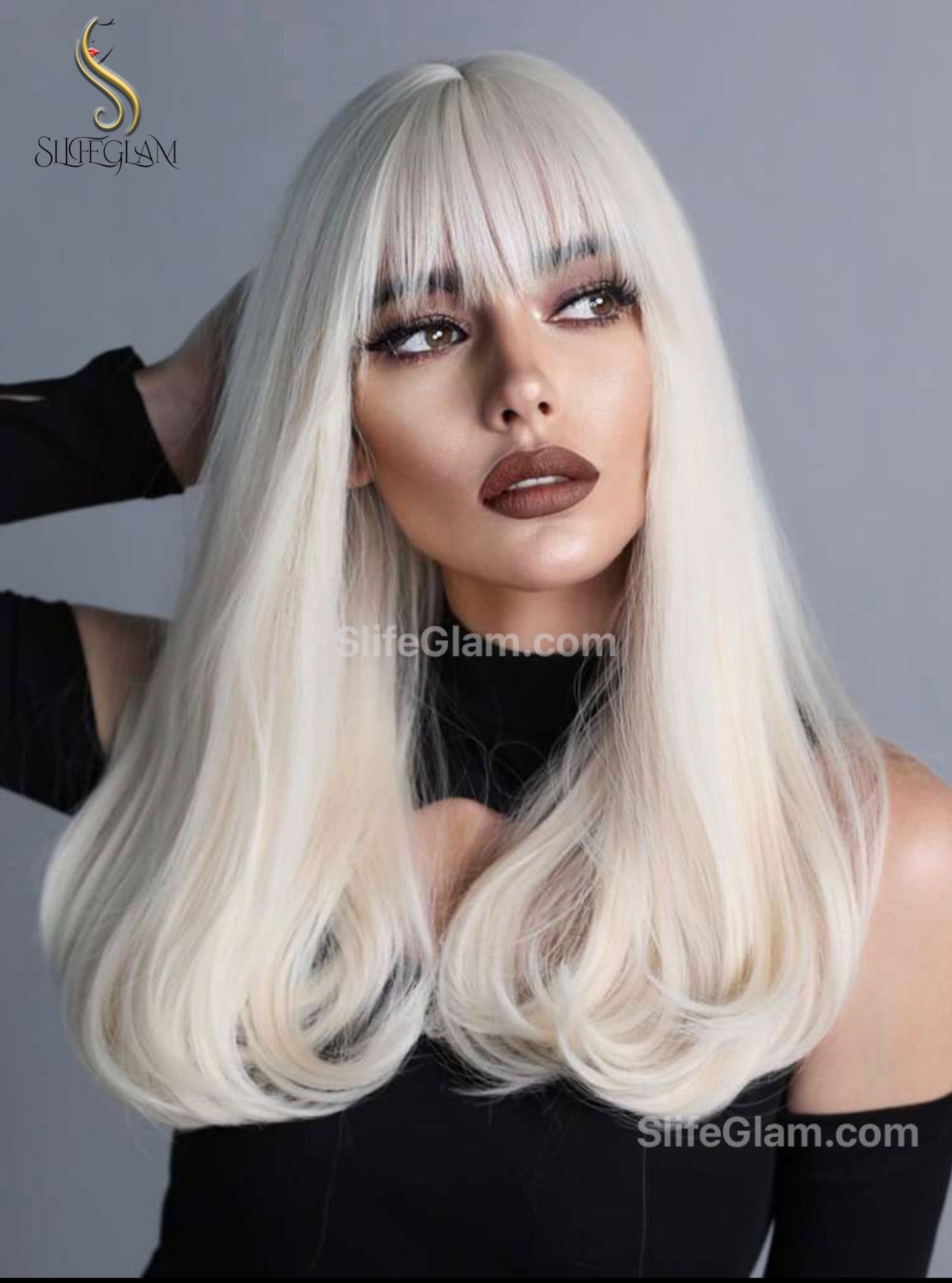 Beautiful Realistic long Wavy Straight Blonde Wig Natural Realistic Platinum Blonde