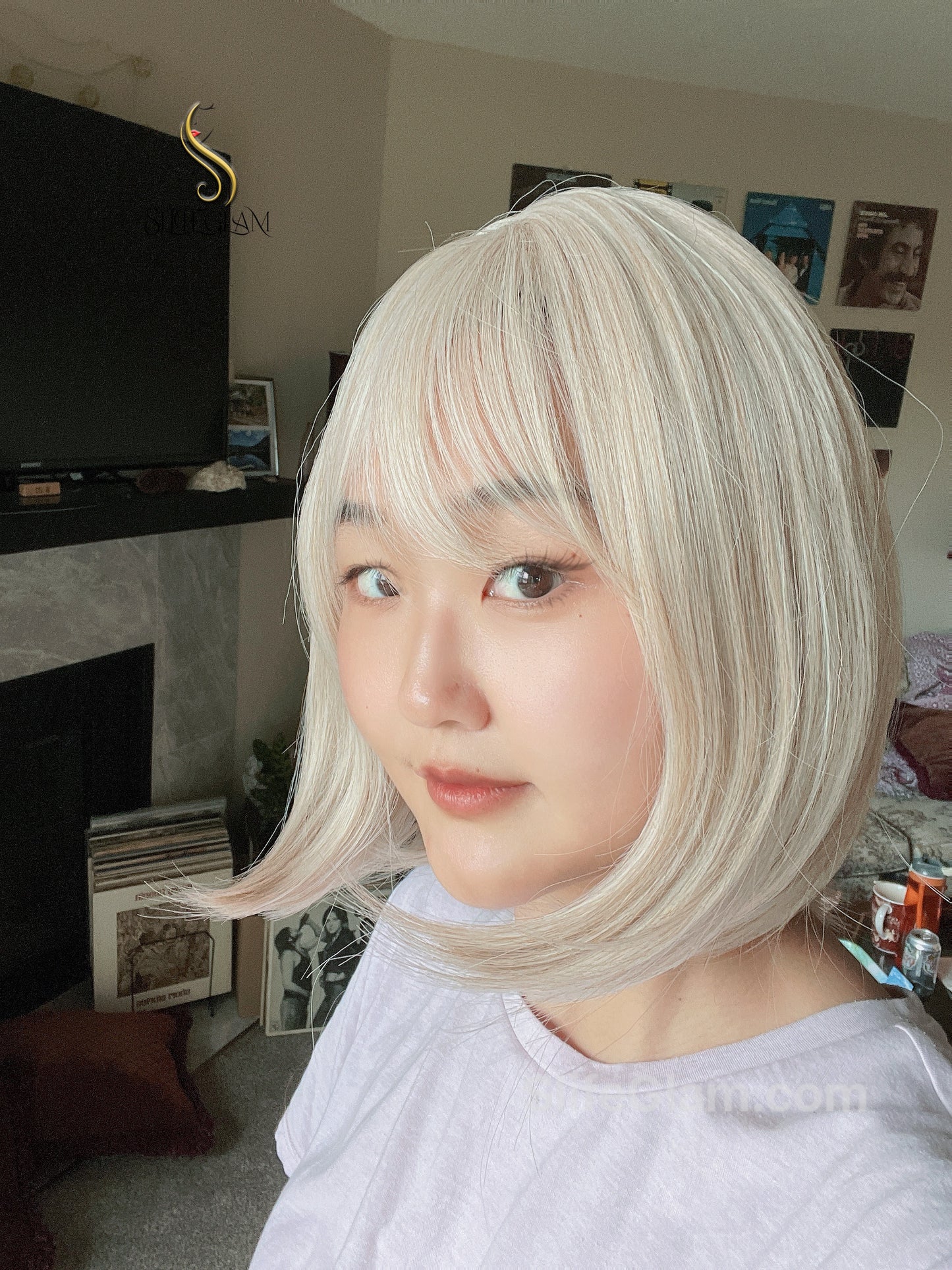 Cute Realistic Short Blonde Bob Wig Blonde Natural Realistic Platinum Blonde Wig