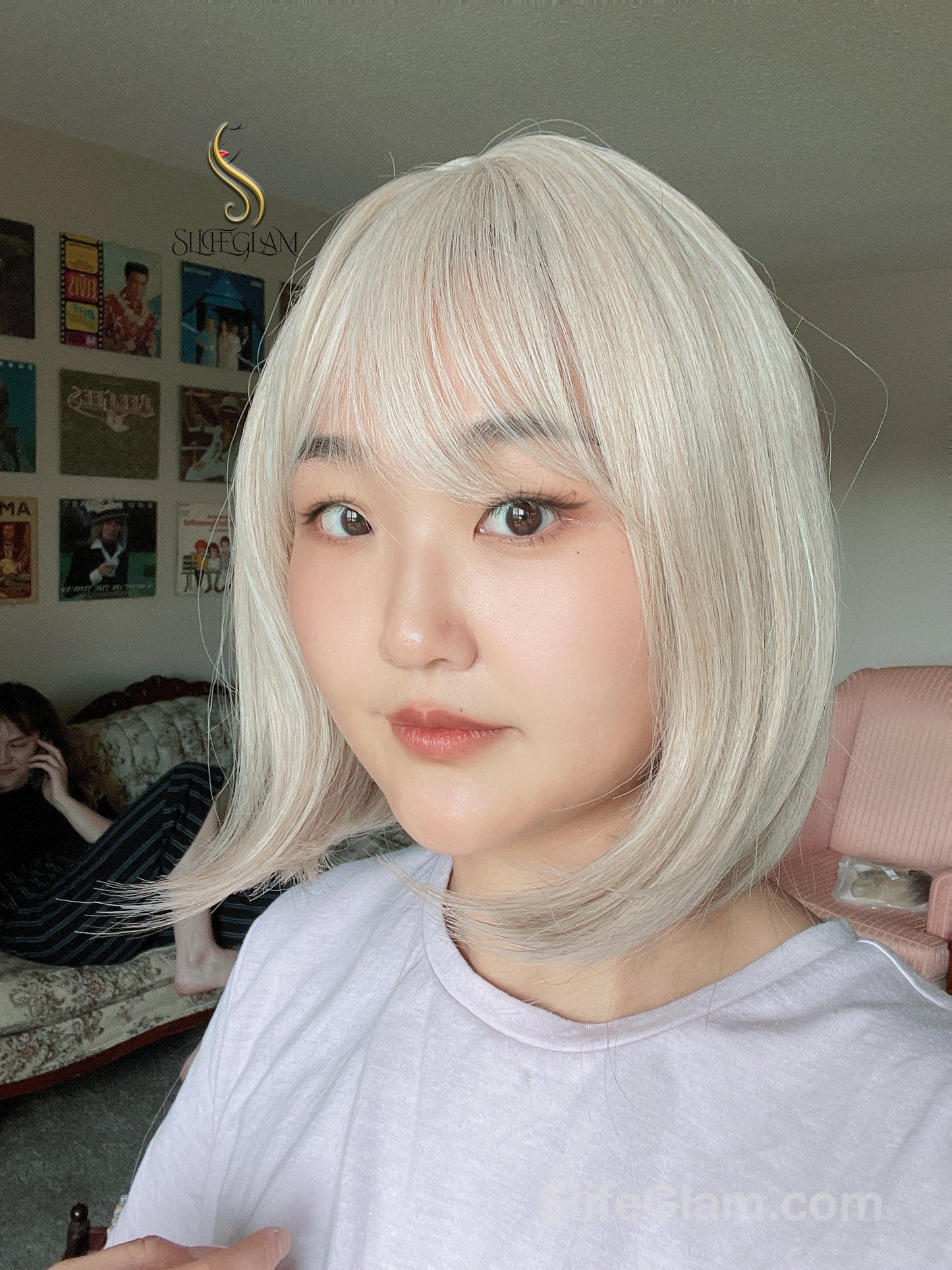 Cute Realistic Short Blonde Bob Wig Blonde Natural Realistic Platinum Blonde Wig