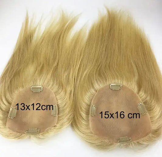 Silk Base Virgin Human Hair Topper 613 Blonde Black Brown Silver