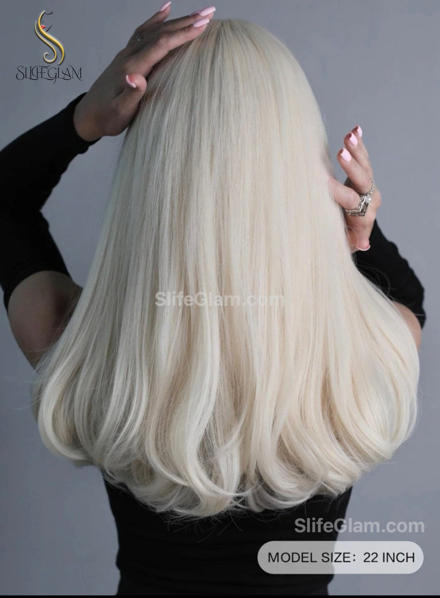 Beautiful Realistic long Wavy Straight Blonde Wig Natural Realistic Platinum Blonde