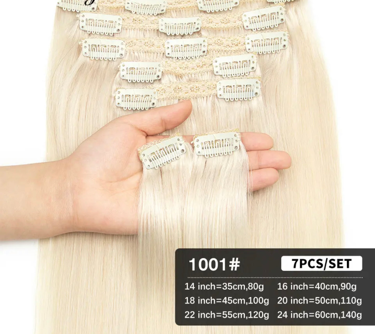 100% Remy Human Hair Clip-in Hair Extensions 100G Black Brown Gold Brown Chocolate Mocha