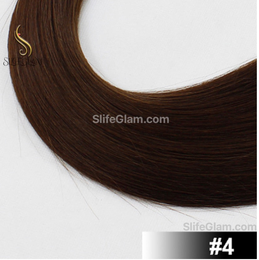 100% Human Hair Extensions Remy Hair K-tip Keratin Fusion Hair Extensions Flat Tip Human Hair 50G Black Brown Dark Color