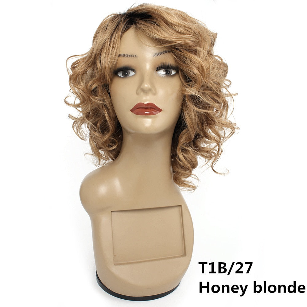 Glueless Wigs 1B27 1B30 1B Burgundy Natural Color Romance Wave Indian Human Hair Wigs Honey Blonde Pre-colored Machine Made Wig