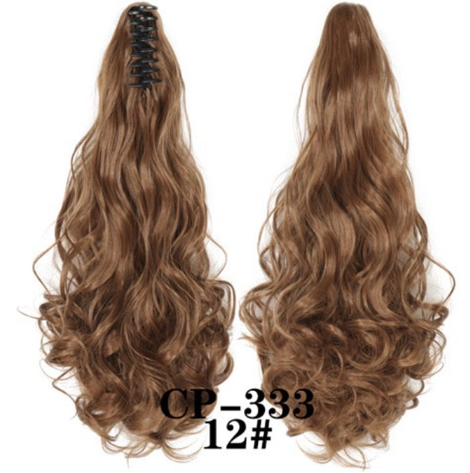 Claw Clip-in Ponytail Extension Claw Curly Wavy Long Pony Tails Hair Extension Red Black Blonde  Brown