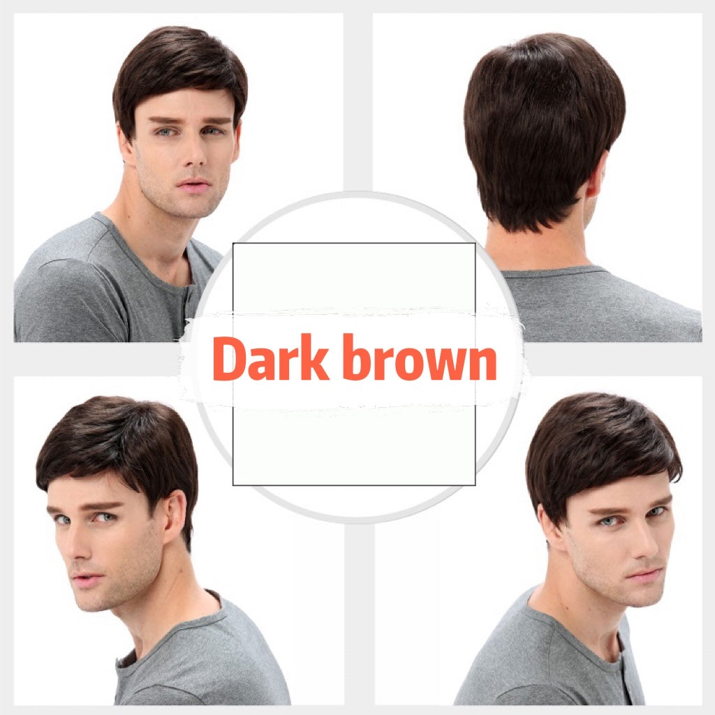 Short Men’s Wig Gender Neutral Wig Black Dark Brown Blonde Natural Realistic