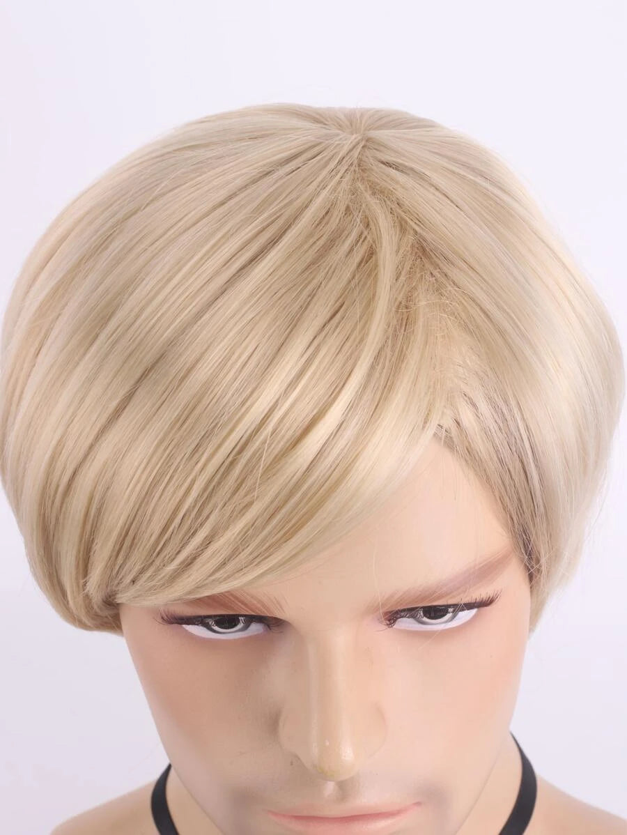 Short Men’s Wig Gender Neutral Wig Blonde Natural Realistic