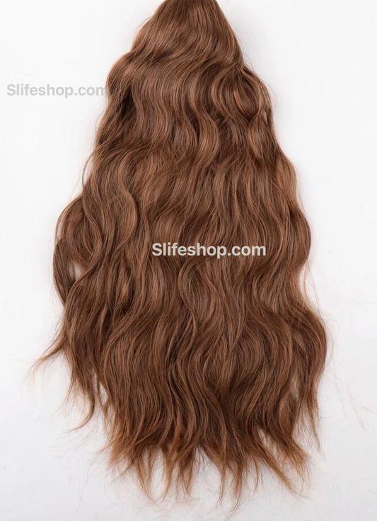 Long Curly Synthetic Pony Tail Hair Extension Blonde Brown Brunette  Natural Realistic Wig