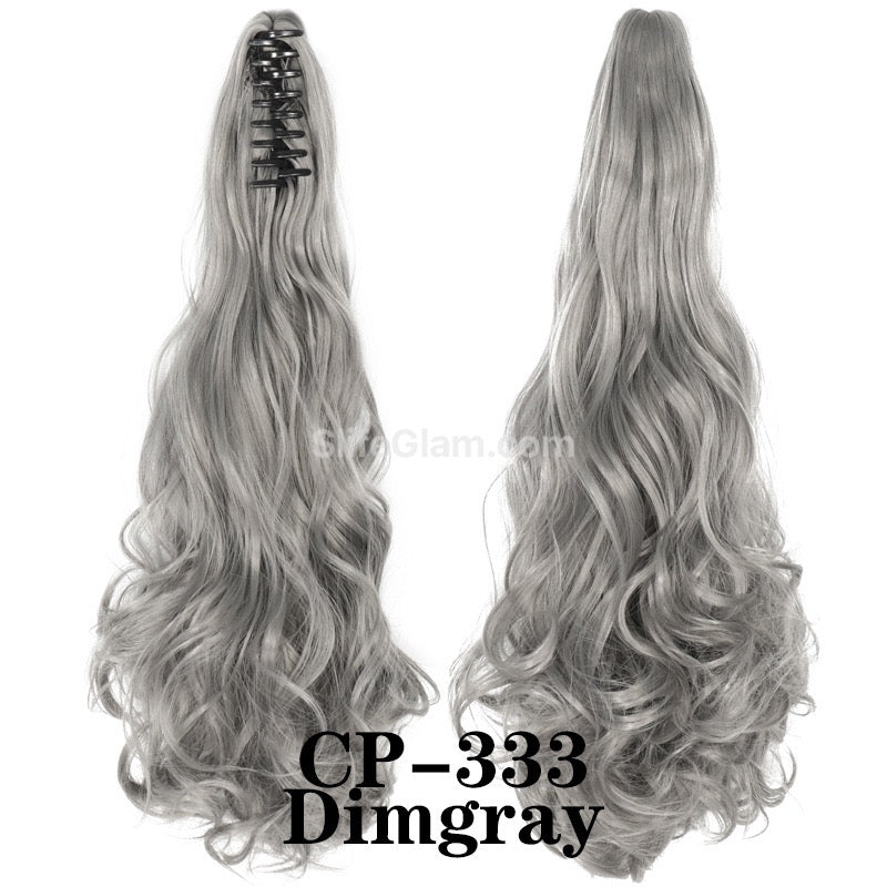 Claw Clip-in Ponytail Extension Claw Curly Wavy Long Pony Tails Hair Extension Red Black Blonde  Brown