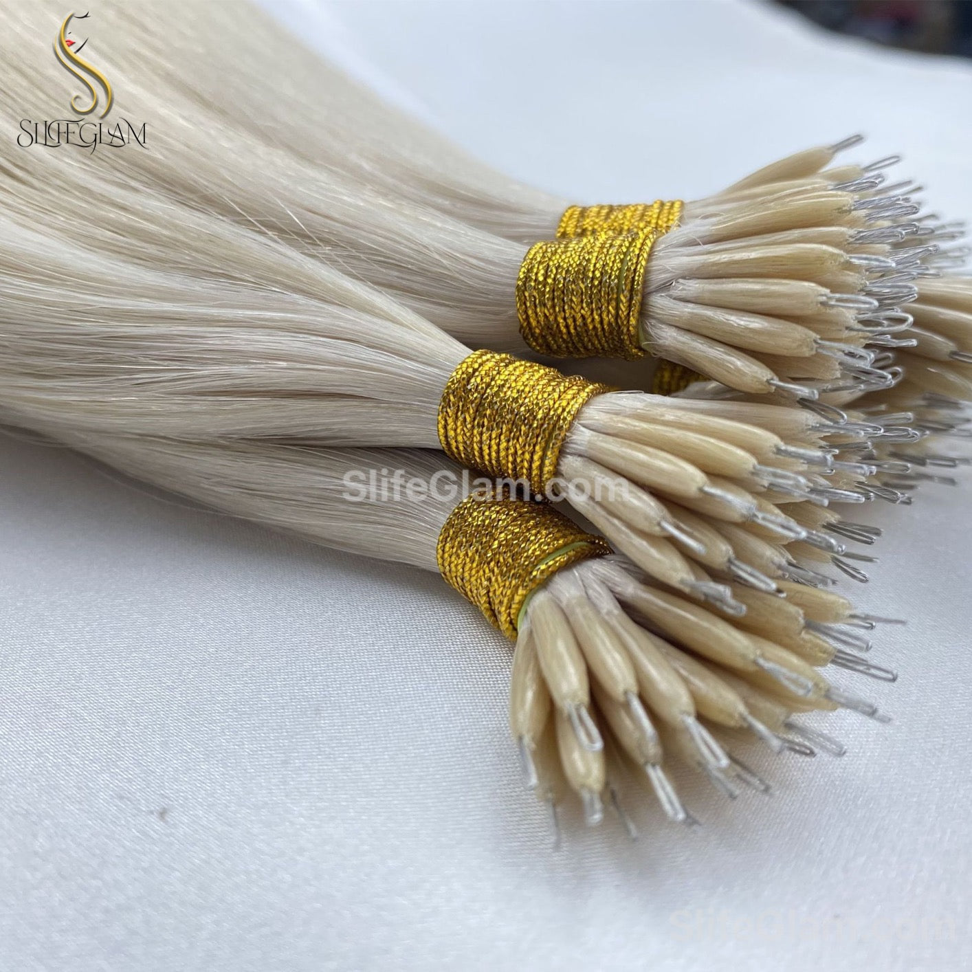 100% Human Hair Blonde Nano Ring Hair Extensions 50G Platinum Blonde Honey Blonde Brown Dark Blonde